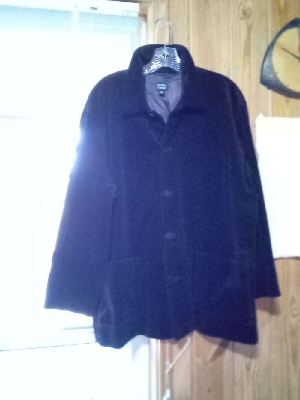 Eileen Fisher Cotton Blend Corduroy Jacket Coat L Dark Brown Button Up